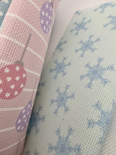Load image into Gallery viewer, Pastel Christmas Cheer Aida Fabric || Printed Fabric || Cross Stitch Canvas || 11/14/16/18/20 Count