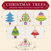 Load image into Gallery viewer, Christmas Tree Counted Cross Stitch Kit Collection | 14 Count