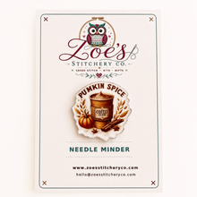 Load image into Gallery viewer, Pumpkin Spice Coffee Acrylic Needle Minder | Cross Stitch
