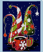 Load image into Gallery viewer, Christmas Coffee Counted Cross Stitch Kit | 14-18 Count