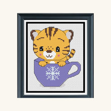 Load image into Gallery viewer, Christmas Tigers Counted Cross Stitch Kit Collection | 14 Count