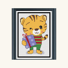 Load image into Gallery viewer, Christmas Tigers Counted Cross Stitch Kit Collection | 14 Count