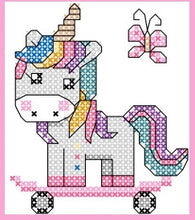 Load image into Gallery viewer, Cute Unicorns Counted Cross Stitch Kit Collection | 14 Count
