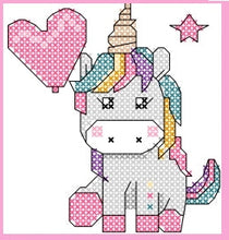 Load image into Gallery viewer, Cute Unicorns Counted Cross Stitch Kit Collection | 14 Count