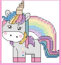 Load image into Gallery viewer, Cute Unicorns Counted Cross Stitch Kit Collection | 14 Count