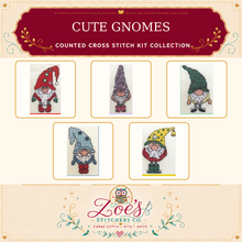 Load image into Gallery viewer, Gnomes Counted Cross Stitch Kit Collection | 14 Count