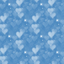Load image into Gallery viewer, Blue & Aqua Heart Bokeh Printed Aida | 25 Designs