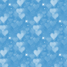 Load image into Gallery viewer, Blue & Aqua Heart Bokeh Printed Aida | 25 Designs