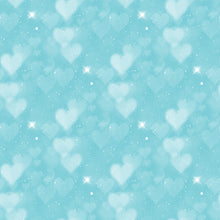 Load image into Gallery viewer, Blue & Aqua Heart Bokeh Printed Aida | 25 Designs