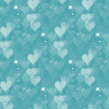 Load image into Gallery viewer, Blue & Aqua Heart Bokeh Printed Aida | 25 Designs
