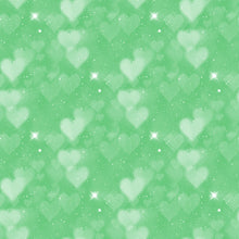 Load image into Gallery viewer, Mint, Green & Golden Heart Bokeh Printed Aida | 25 Designs
