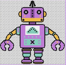Load image into Gallery viewer, Robots Counted Cross Stitch Kit Collection | 14 Count