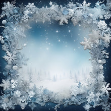 Load image into Gallery viewer, Snowflake Frames Printed Aida Fabric | 6 Designs