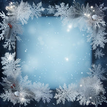 Load image into Gallery viewer, Snowflake Frames Printed Aida Fabric | 6 Designs
