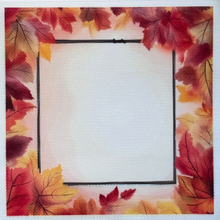 Load image into Gallery viewer, Autumn Leaves Frame Printed Aida Fabric | 11–20 Count
