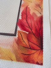 Load image into Gallery viewer, Autumn Leaves Frame Printed Aida Fabric | 11–20 Count
