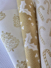 Load image into Gallery viewer, The Golden Christmas Collection Aida Fabric || Printed Fabric || Cross Stitch Canvas || 11/14/16/18/20 Count
