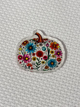 Load image into Gallery viewer, Needle Minder || Autumn Flower Pumpkin || Cross Stitch Tool || ACRYLIC
