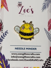 Load image into Gallery viewer, Needle Minder || Bumble Bee || Cross Stitch Tool || ENAMEL
