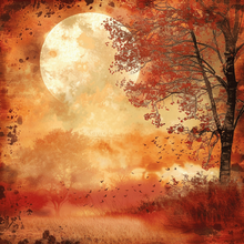 Load image into Gallery viewer, Autumn Moon Printed Aida Fabric | 11–20 Count

