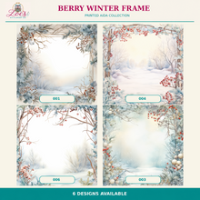 Load image into Gallery viewer, Berry Winter Frame Printed Aida Fabric | 6 Designs
