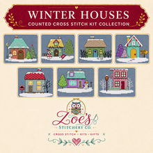 Load image into Gallery viewer, Winter Houses Counted Cross Stitch Kit Collection | 14 Count

