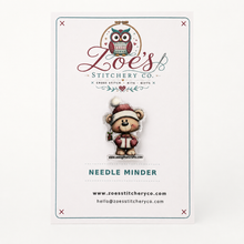 Load image into Gallery viewer, Christmas Teddy Bear Acrylic Needle Minder | Cross Stitch
