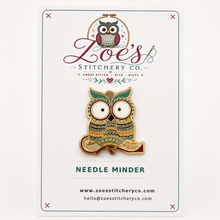 Load image into Gallery viewer, Owl Hard Enamel Needle Minder | Cross Stitch
