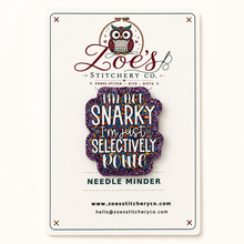 Load image into Gallery viewer, Selectively Polite Acrylic Needle Minder | Cross Stitch

