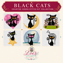 Load image into Gallery viewer, Black Cats Counted Cross Stitch Kit Collection | 14 Count
