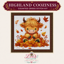 Load image into Gallery viewer, Highland Cooziness Counted Cross Stitch Kit | 14–18 Count
