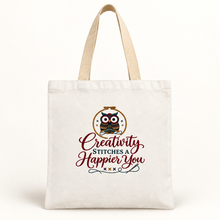 Load image into Gallery viewer, Creativity Stitches a Happier You – Tote &amp; Project Bag
