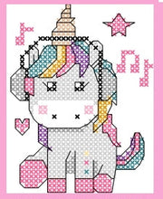 Load image into Gallery viewer, Cute Unicorns Counted Cross Stitch Kit Collection | 14 Count
