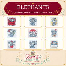 Load image into Gallery viewer, Elephants Counted Cross Stitch Kit Collection | 14 Count
