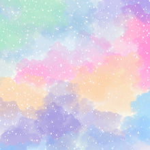 Load image into Gallery viewer, Fluffy Rainbow Skies Printed Aida Fabric | 12 Designs
