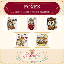 Load image into Gallery viewer, Foxes Counted Cross Stitch Kit Collection | 14 Count
