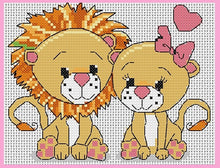 Load image into Gallery viewer, Fun Lions Counted Cross Stitch Kit Collection | 14 Count
