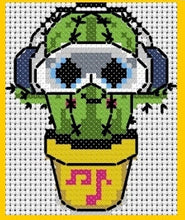 Load image into Gallery viewer, Funky Cactus Counted Cross Stitch Kit Collection | 14 Count
