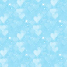 Load image into Gallery viewer, Blue &amp; Aqua Heart Bokeh Printed Aida | 25 Designs
