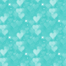 Load image into Gallery viewer, Blue &amp; Aqua Heart Bokeh Printed Aida | 25 Designs
