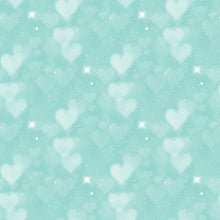 Load image into Gallery viewer, Blue &amp; Aqua Heart Bokeh Printed Aida | 25 Designs
