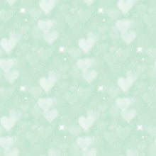 Load image into Gallery viewer, Mint, Green &amp; Golden Heart Bokeh Printed Aida | 25 Designs
