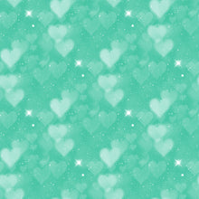 Load image into Gallery viewer, Mint, Green &amp; Golden Heart Bokeh Printed Aida | 25 Designs
