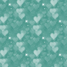 Load image into Gallery viewer, Mint, Green &amp; Golden Heart Bokeh Printed Aida | 25 Designs
