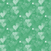 Load image into Gallery viewer, Mint, Green &amp; Golden Heart Bokeh Printed Aida | 25 Designs
