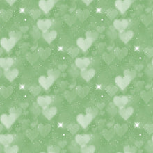 Load image into Gallery viewer, Mint, Green &amp; Golden Heart Bokeh Printed Aida | 25 Designs
