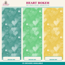 Load image into Gallery viewer, Mint, Green &amp; Golden Heart Bokeh Printed Aida | 25 Designs
