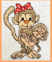Load image into Gallery viewer, Monkeys Counted Cross Stitch Kit Collection | 14 Count
