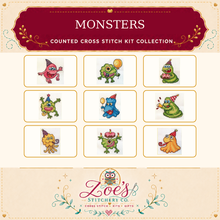 Load image into Gallery viewer, Monsters Counted Cross Stitch Kit Collection | 14 Count
