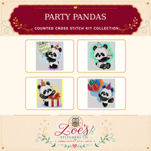 Load image into Gallery viewer, Party Pandas Counted Cross Stitch Kit Collection | 14 Count
